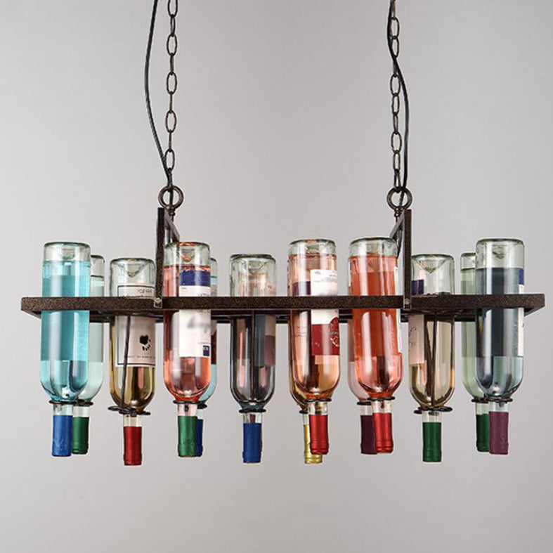 Vintage stijl rond kroonluchter verlichting armatuur glazen hangsellamp in meerkleurig