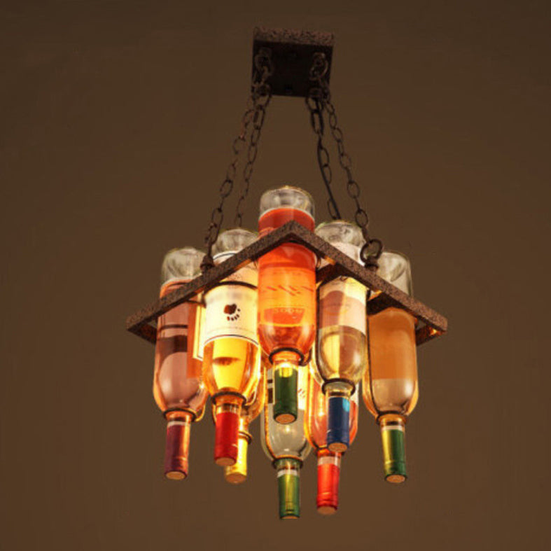 Vintage stijl rond kroonluchter verlichting armatuur glazen hangsellamp in meerkleurig