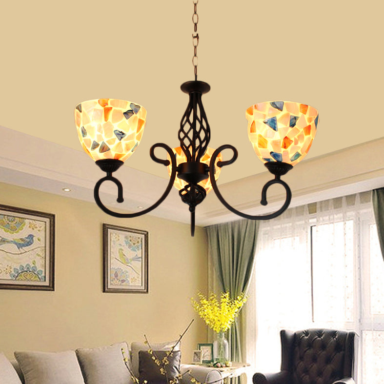 Chandelier en forme de bol coquille de luminaire