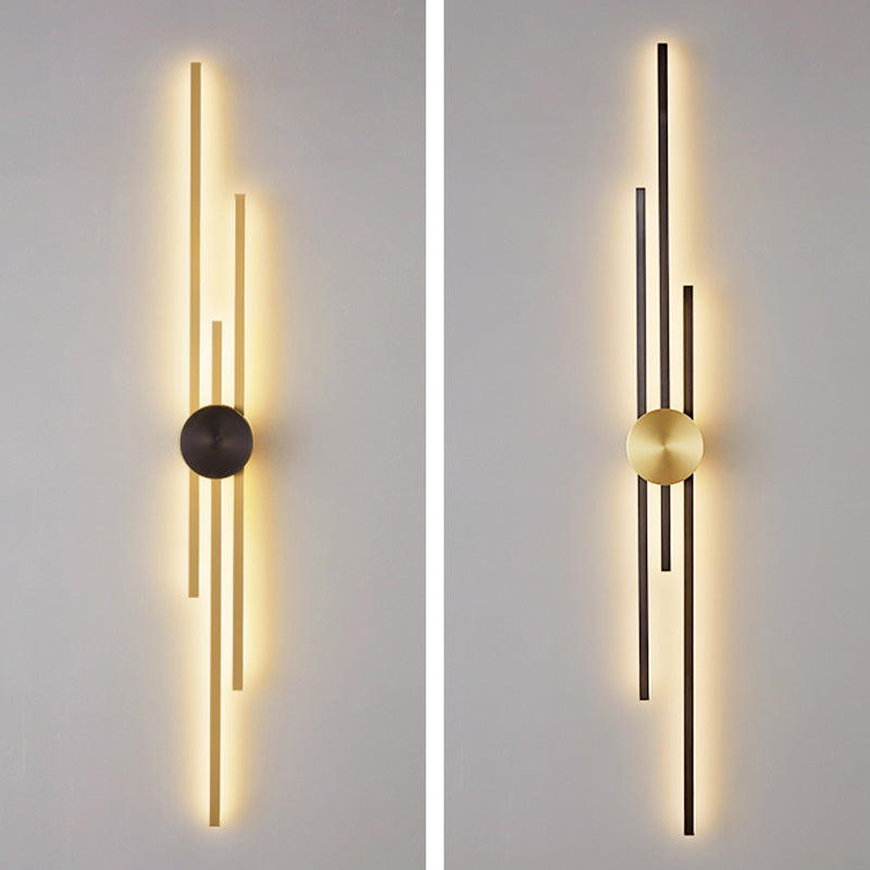 Moderne geometrische Wandleuchte mit mehrköpfiger Wohnzimmerwandhalterung mit Metallschatten