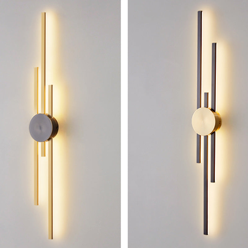 Moderne geometrische Wandleuchte mit mehrköpfiger Wohnzimmerwandhalterung mit Metallschatten