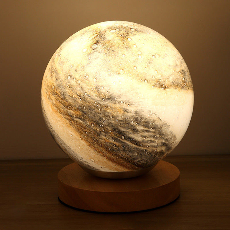 Planet Glass Lampshade Table Lamp Modern Style Creative Globe Desk Light