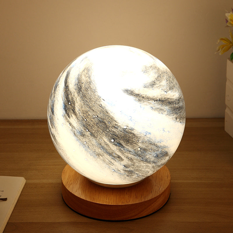 Planet Glass Lampshade Table Lamp Modern Style Creative Globe Desk Light