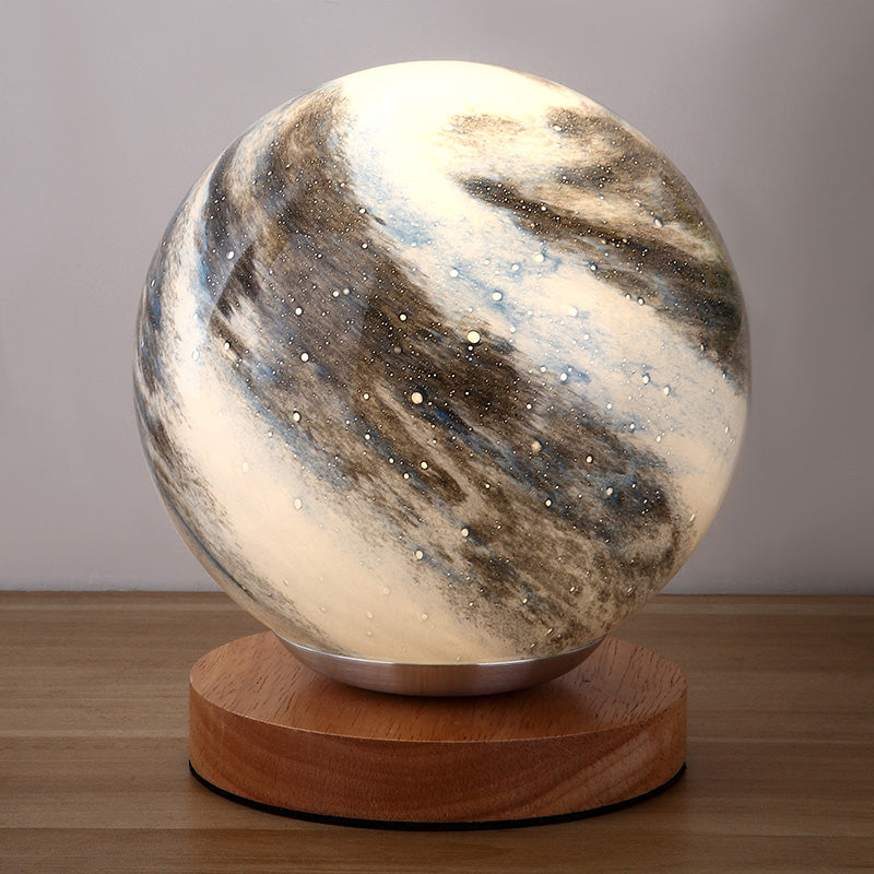 Planet Glass Lampshade Table Lamp Modern Style Creative Globe Desk Light