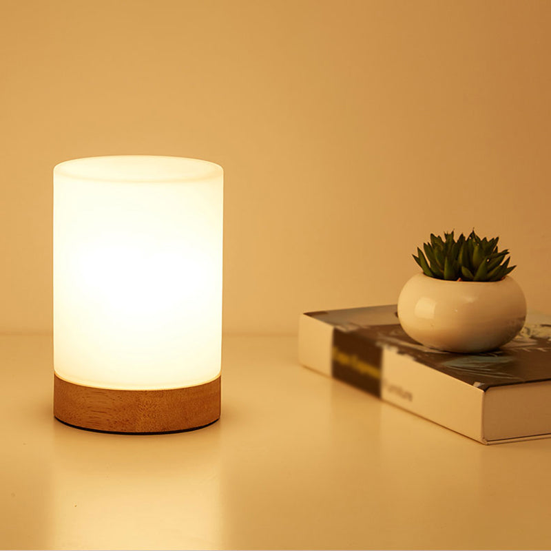 Modern Minimalism Table Light White Glass Bedroom Living Room Desk Lamp
