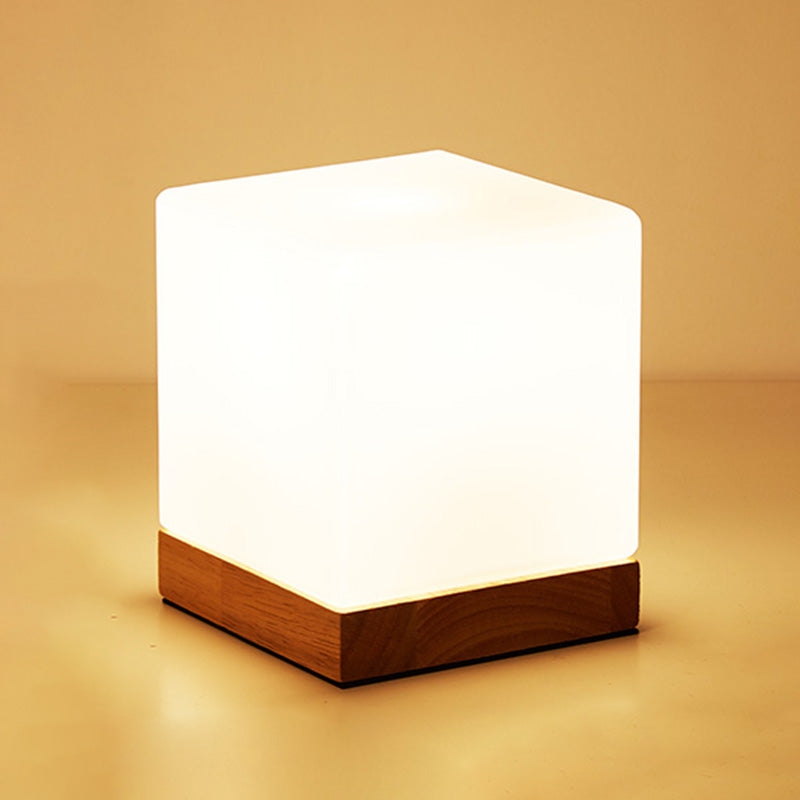 Modern Minimalism Table Light White Glass Bedroom Living Room Desk Lamp