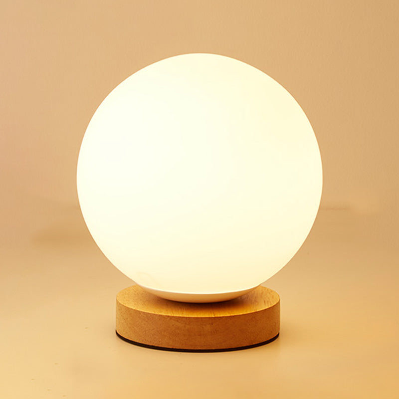 Modern Minimalism Table Light White Glass Bedroom Living Room Desk Lamp