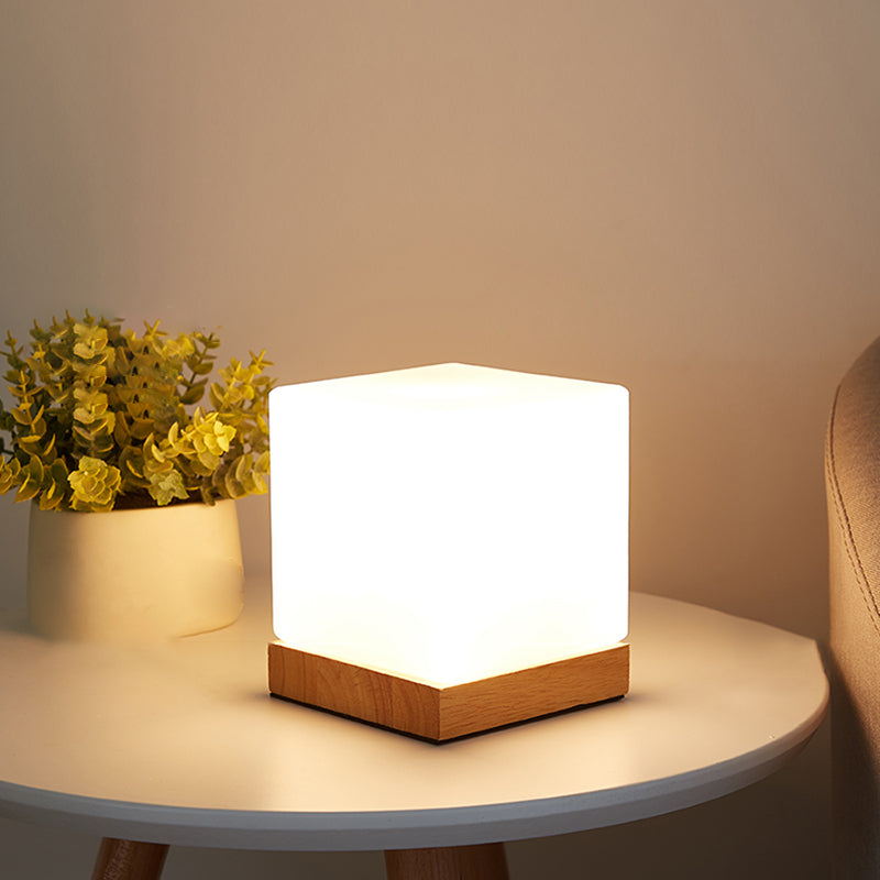 Modern Minimalism Table Light White Glass Bedroom Living Room Desk Lamp