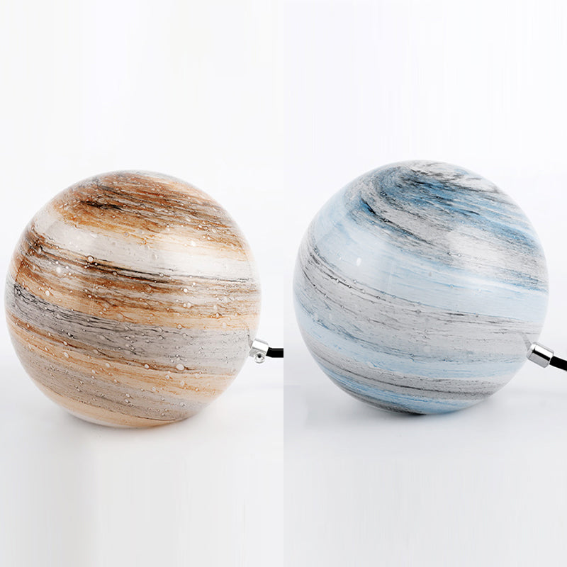 Single Head Modern Glass Sphere Table Lamp Bedroom Living Room Nightstand Lamps