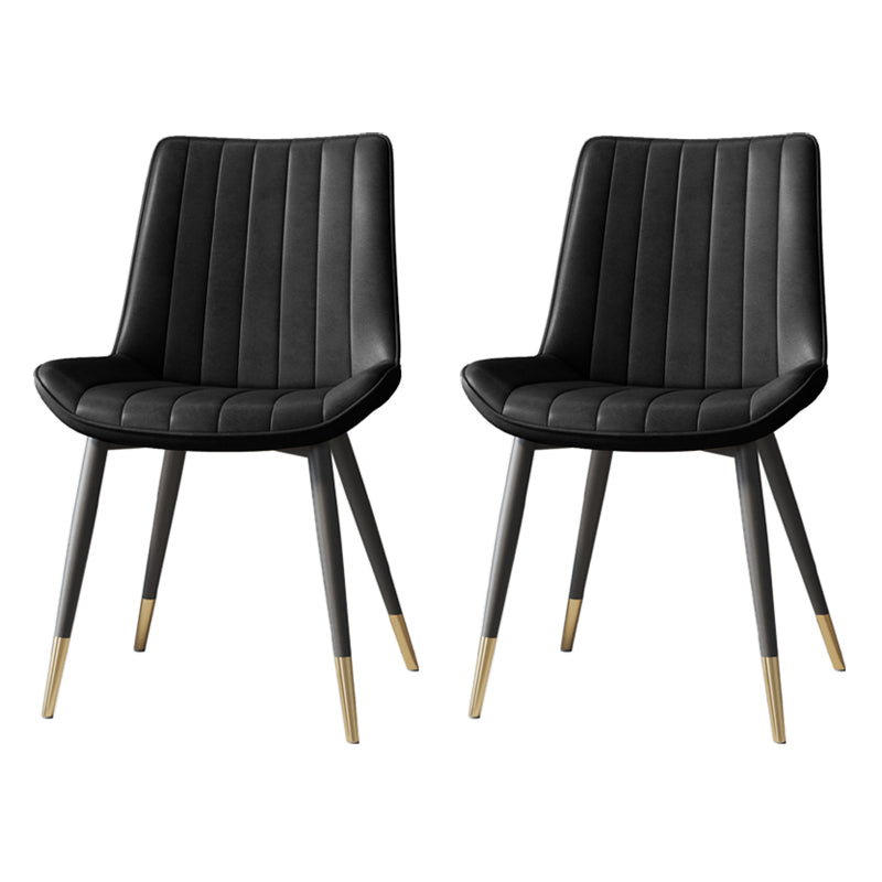 Silla auxiliar de cuero escandinava para sala de estudio Sillas de comedor Parsons con acabado mate
