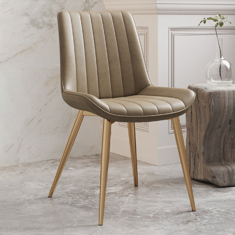 Silla auxiliar de cuero escandinava para sala de estudio Sillas de comedor Parsons con acabado mate