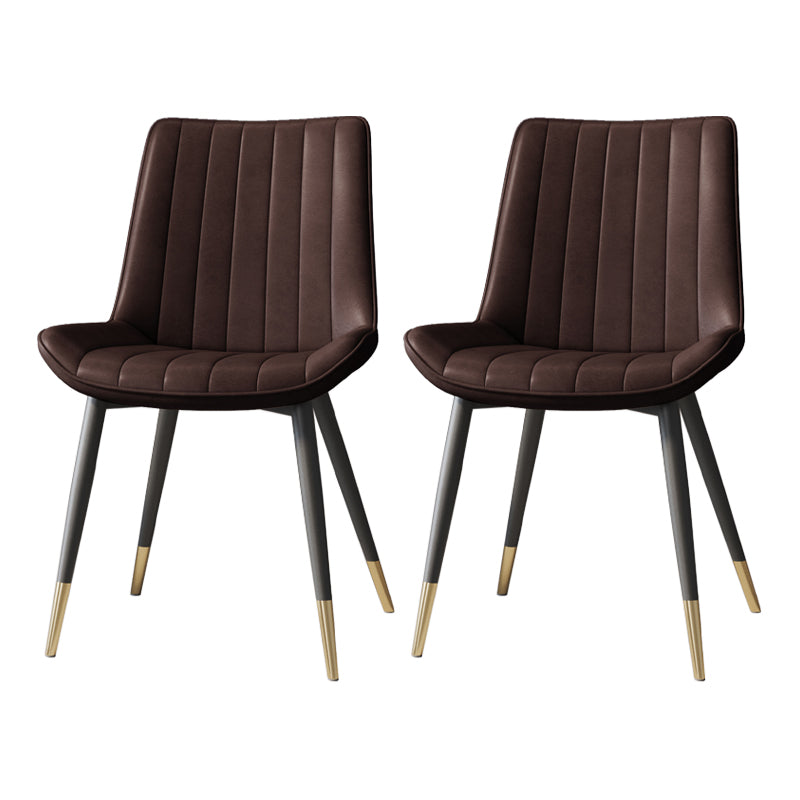 Silla auxiliar de cuero escandinava para sala de estudio Sillas de comedor Parsons con acabado mate