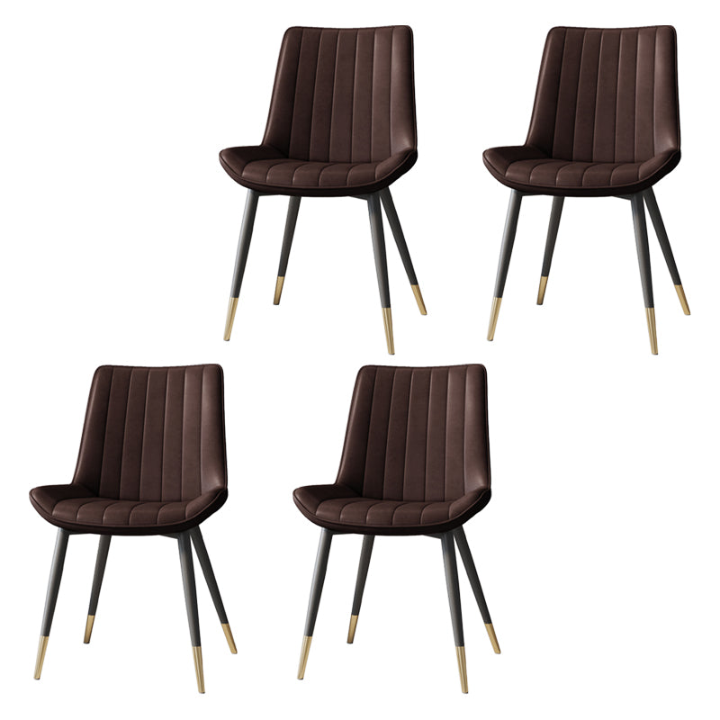 Silla auxiliar de cuero escandinava para sala de estudio Sillas de comedor Parsons con acabado mate