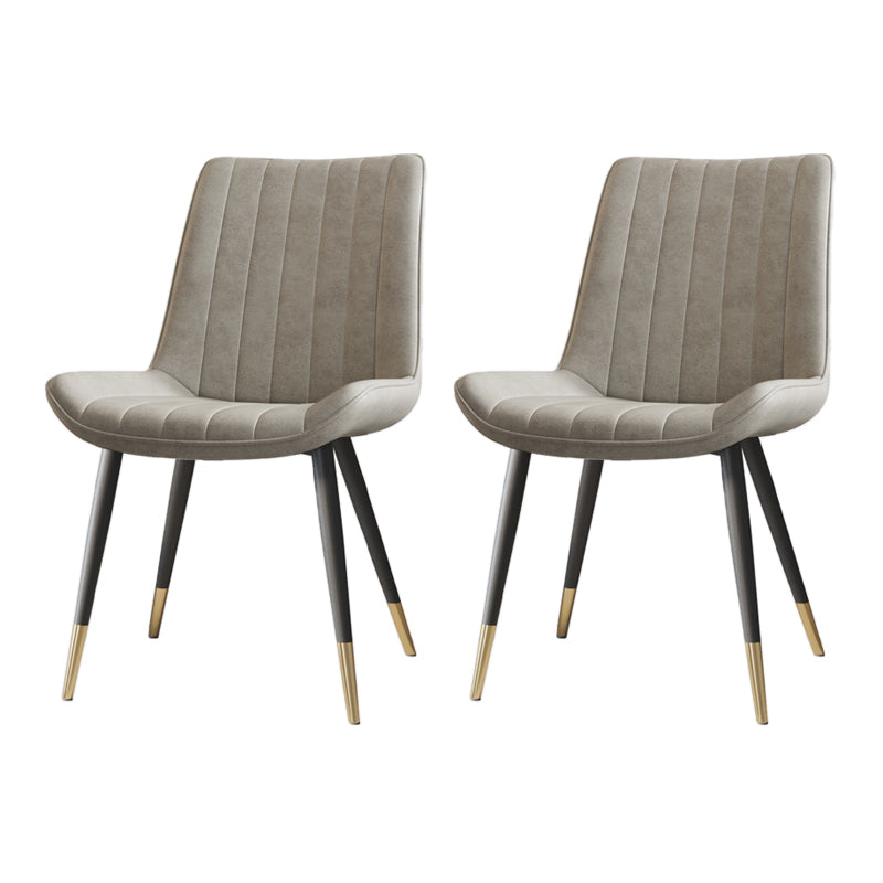 Silla auxiliar de cuero escandinava para sala de estudio Sillas de comedor Parsons con acabado mate
