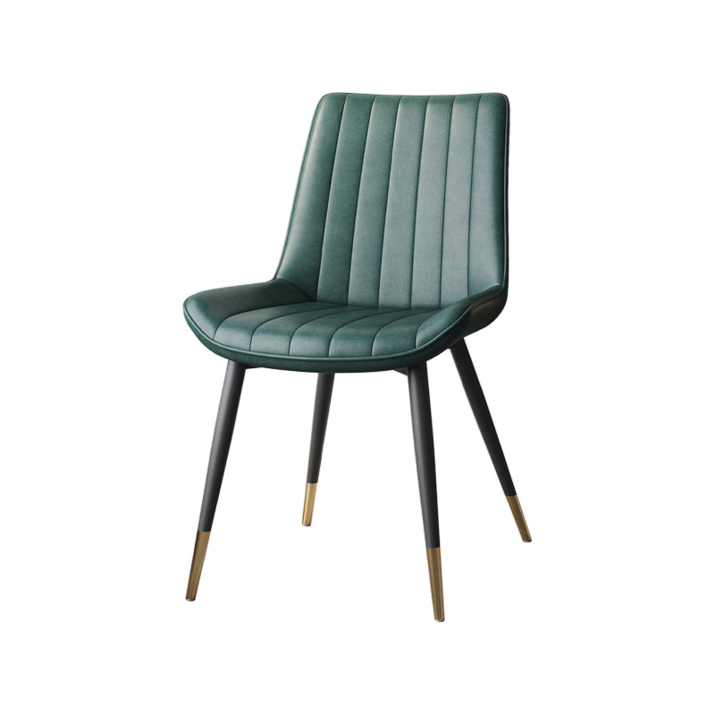 Silla auxiliar de cuero escandinava para sala de estudio Sillas de comedor Parsons con acabado mate