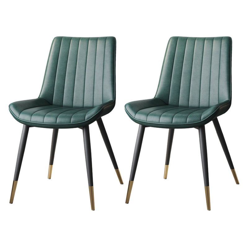 Silla auxiliar de cuero escandinava para sala de estudio Sillas de comedor Parsons con acabado mate