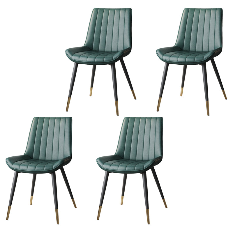 Silla auxiliar de cuero escandinava para sala de estudio Sillas de comedor Parsons con acabado mate