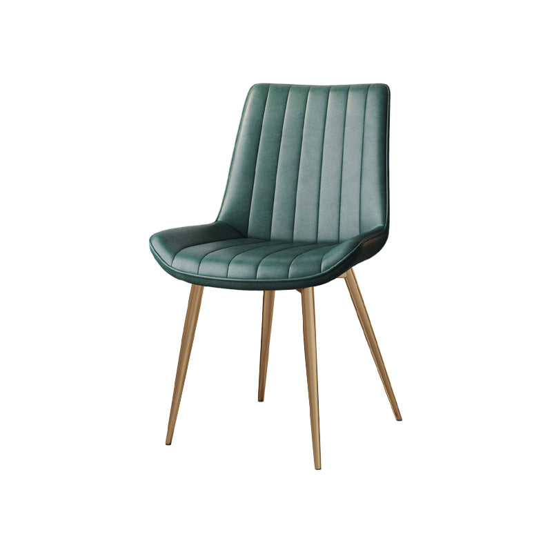 Silla auxiliar de cuero escandinava para sala de estudio Sillas de comedor Parsons con acabado mate