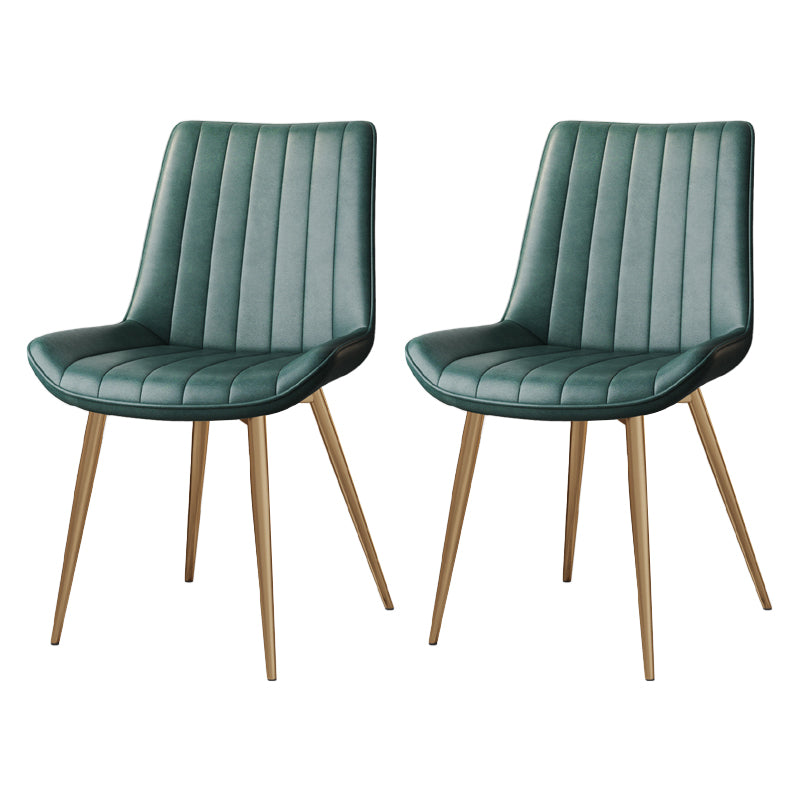 Silla auxiliar de cuero escandinava para sala de estudio Sillas de comedor Parsons con acabado mate