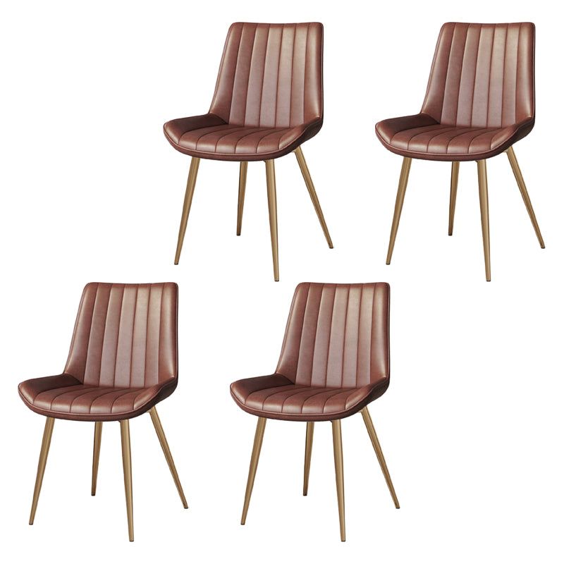 Silla auxiliar de cuero escandinava para sala de estudio Sillas de comedor Parsons con acabado mate