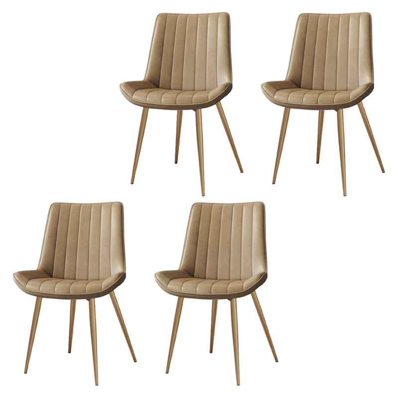 Silla auxiliar de cuero escandinava para sala de estudio Sillas de comedor Parsons con acabado mate