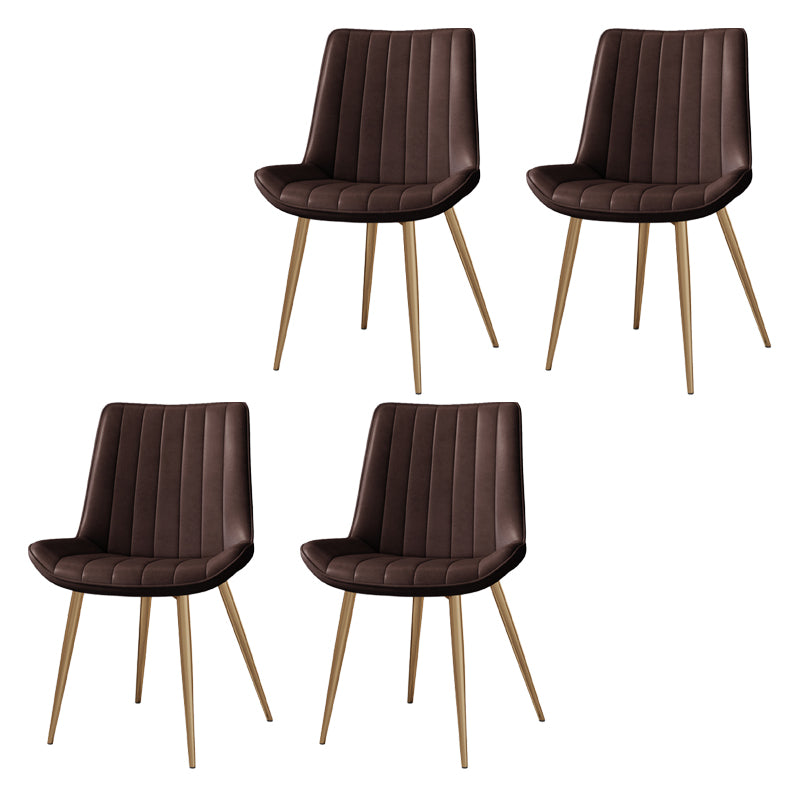 Silla auxiliar de cuero escandinava para sala de estudio Sillas de comedor Parsons con acabado mate