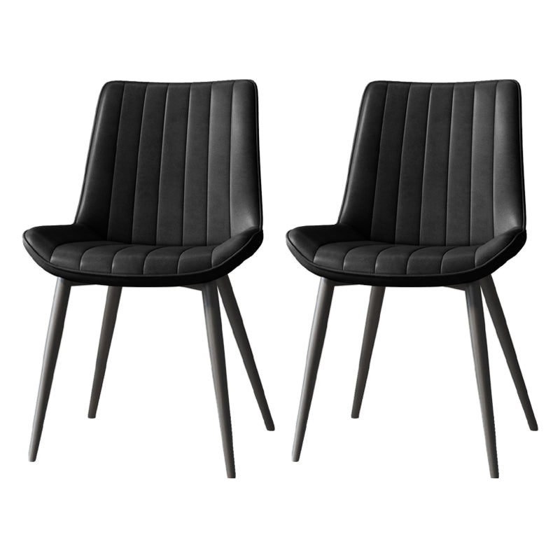 Silla auxiliar de cuero escandinava para sala de estudio Sillas de comedor Parsons con acabado mate