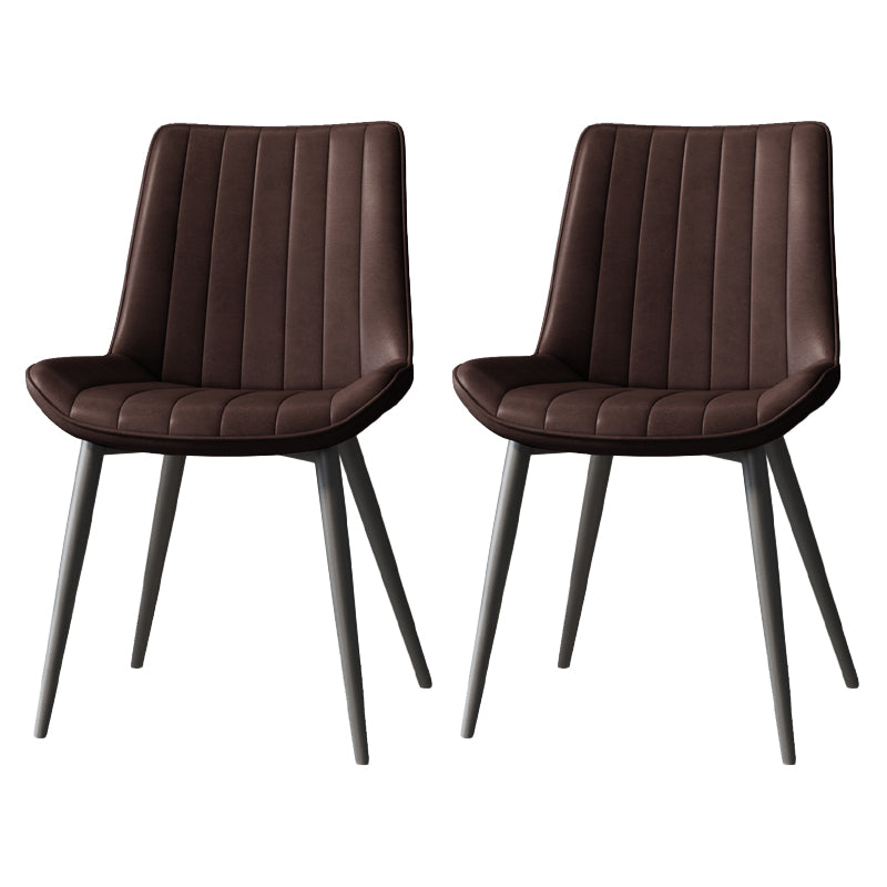 Silla auxiliar de cuero escandinava para sala de estudio Sillas de comedor Parsons con acabado mate