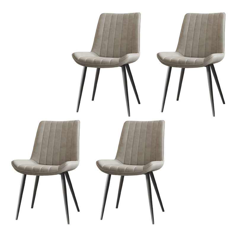 Silla auxiliar de cuero escandinava para sala de estudio Sillas de comedor Parsons con acabado mate