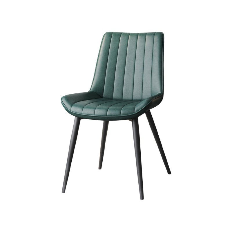 Silla auxiliar de cuero escandinava para sala de estudio Sillas de comedor Parsons con acabado mate