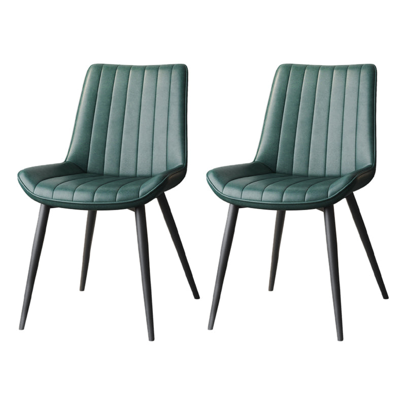 Silla auxiliar de cuero escandinava para sala de estudio Sillas de comedor Parsons con acabado mate