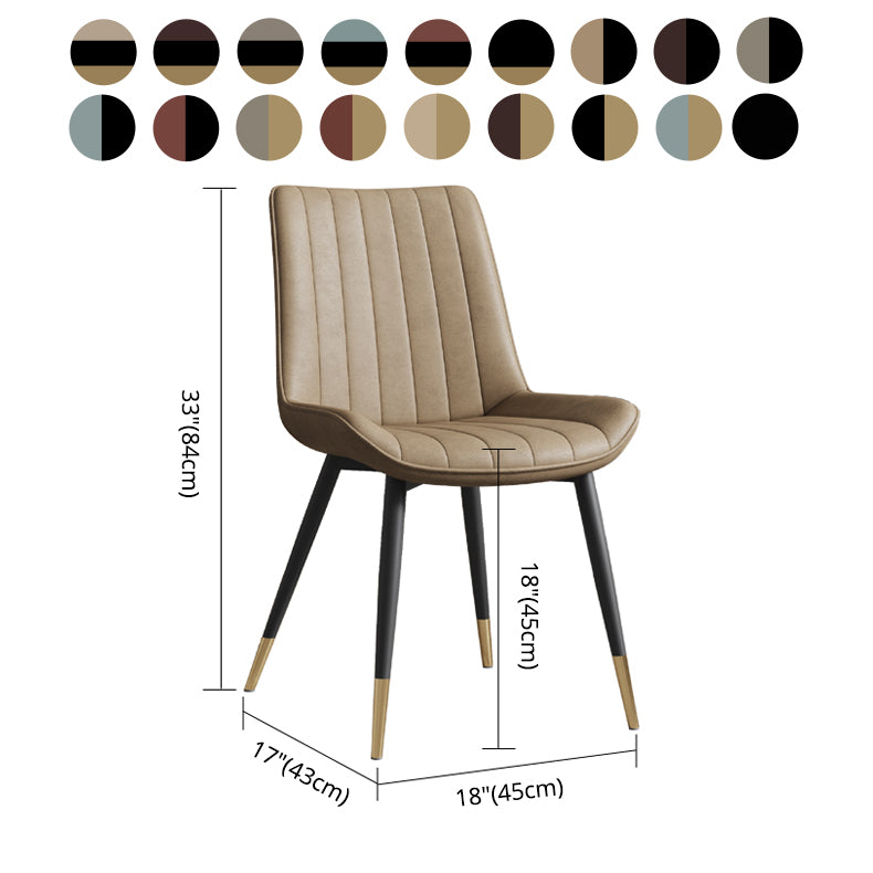 Silla auxiliar de cuero escandinava para sala de estudio Sillas de comedor Parsons con acabado mate