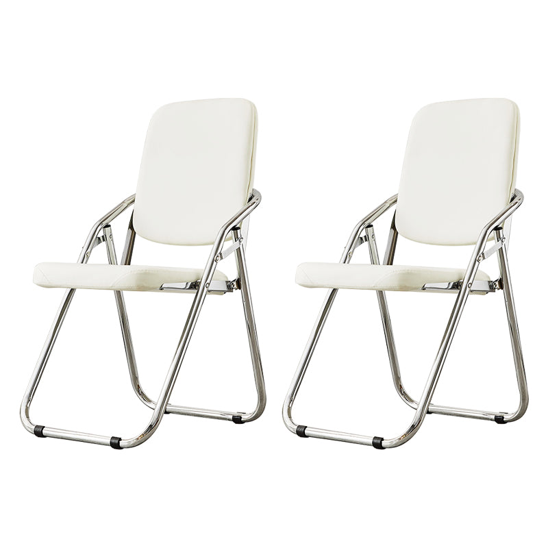 Silla moderna para interiores y exteriores, silla lateral de comedor plegable sin brazos con respaldo abierto de metal