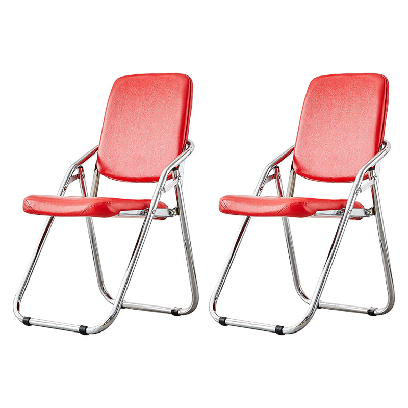 Silla moderna para interiores y exteriores, silla lateral de comedor plegable sin brazos con respaldo abierto de metal