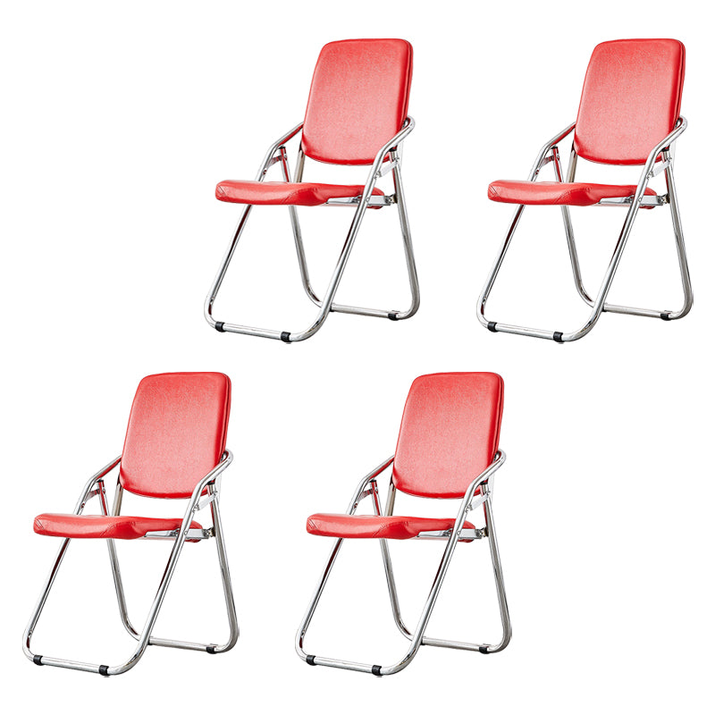 Silla moderna para interiores y exteriores, silla lateral de comedor plegable sin brazos con respaldo abierto de metal