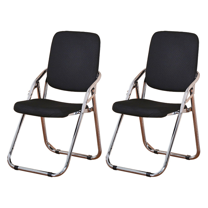 Silla moderna para interiores y exteriores, silla lateral de comedor plegable sin brazos con respaldo abierto de metal
