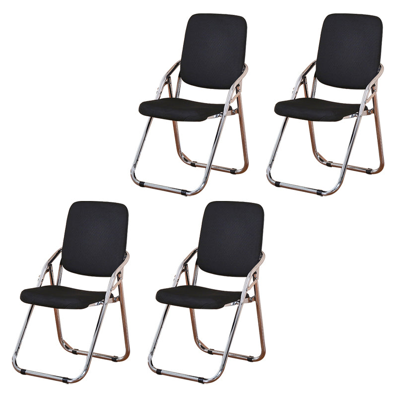 Silla moderna para interiores y exteriores, silla lateral de comedor plegable sin brazos con respaldo abierto de metal