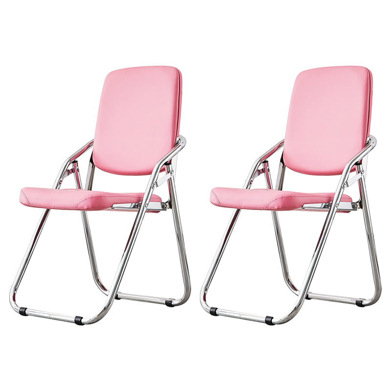 Silla moderna para interiores y exteriores, silla lateral de comedor plegable sin brazos con respaldo abierto de metal