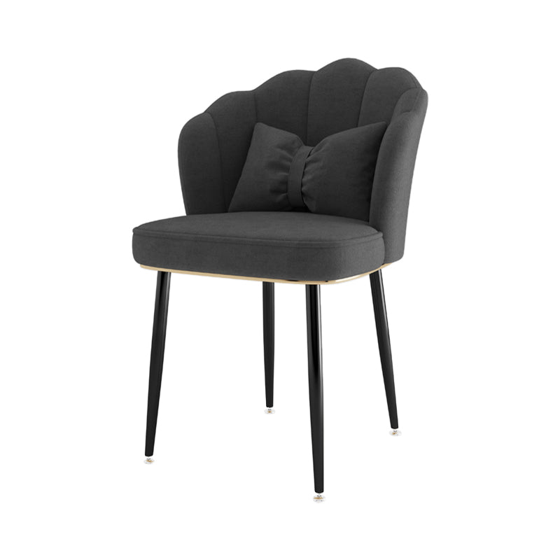 Fauteuil rembourré pour chambre à coucher scandinave, finition mate, chaise de salle à manger à dossier solide