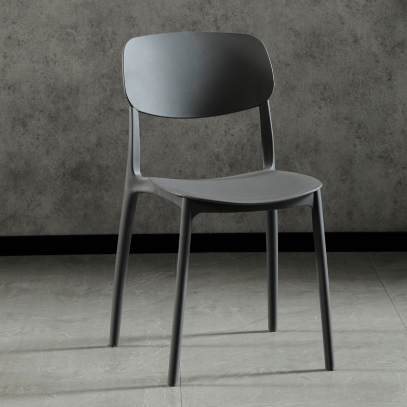 Silla lateral de plástico moderna para interiores y exteriores, silla lateral de comedor con respaldo abierto