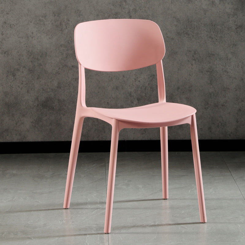 Silla lateral de plástico moderna para interiores y exteriores, silla lateral de comedor con respaldo abierto