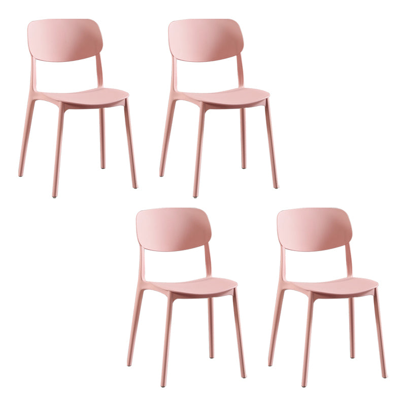Silla lateral de plástico moderna para interiores y exteriores, silla lateral de comedor con respaldo abierto