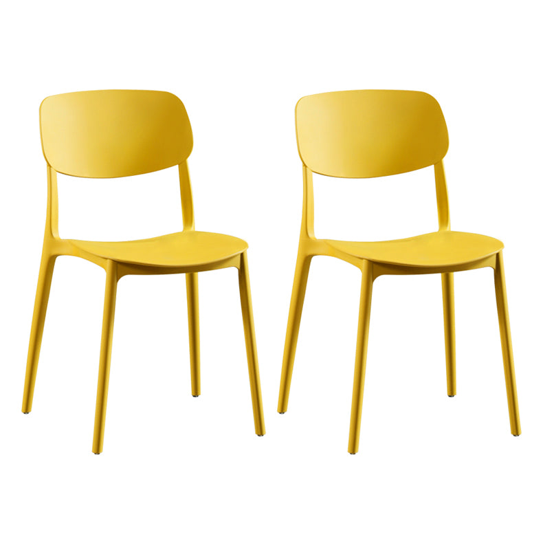 Silla lateral de plástico moderna para interiores y exteriores, silla lateral de comedor con respaldo abierto