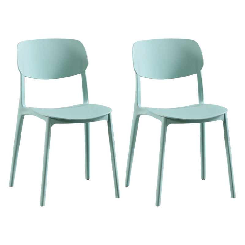 Silla lateral de plástico moderna para interiores y exteriores, silla lateral de comedor con respaldo abierto