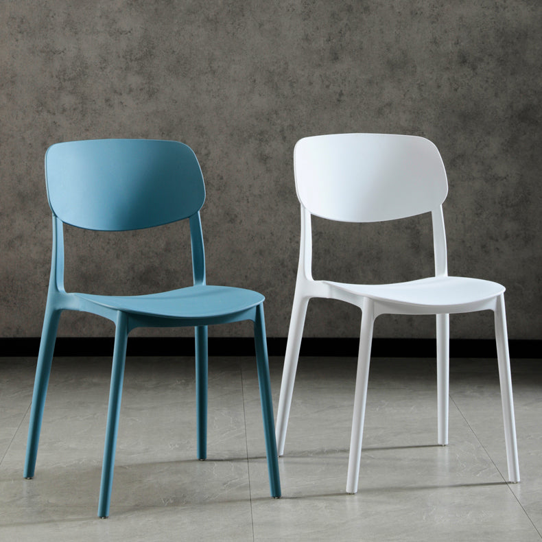Silla lateral de plástico moderna para interiores y exteriores, silla lateral de comedor con respaldo abierto