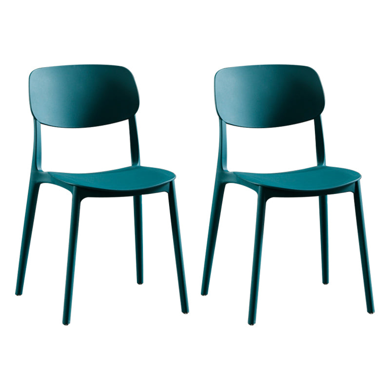 Silla lateral de plástico moderna para interiores y exteriores, silla lateral de comedor con respaldo abierto