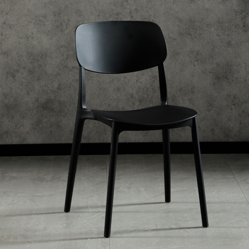Chaise d'appoint en plastique intérieure et extérieure moderne, chaise d'appoint de salle à manger à dossier ouvert