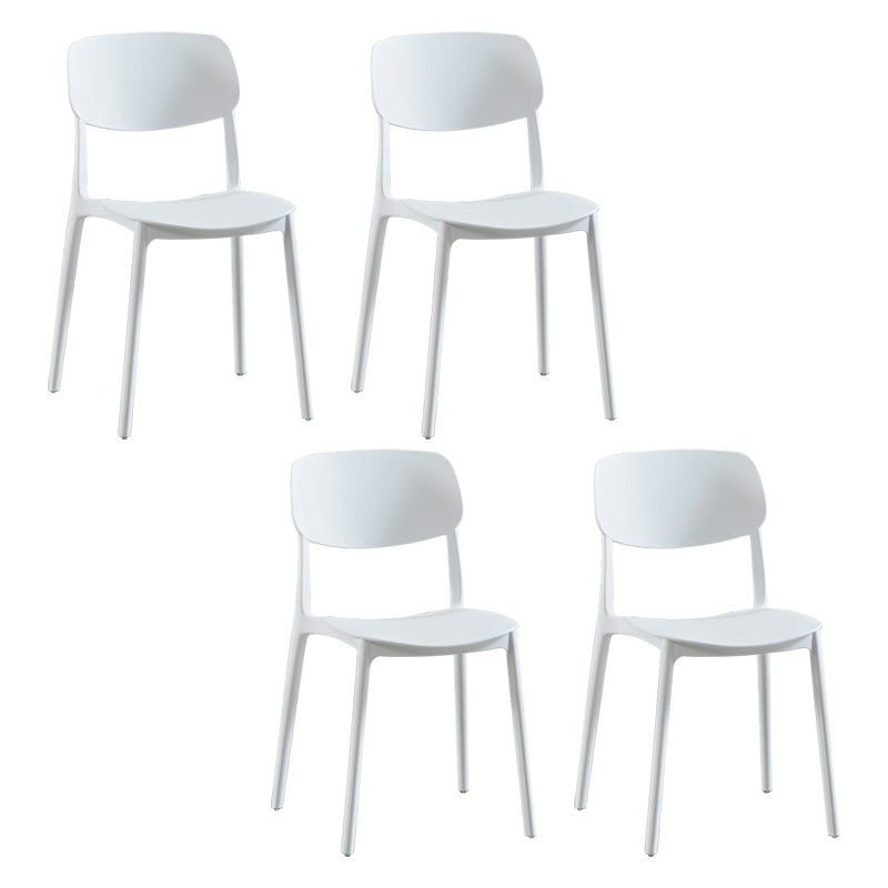 Silla lateral de plástico moderna para interiores y exteriores, silla lateral de comedor con respaldo abierto