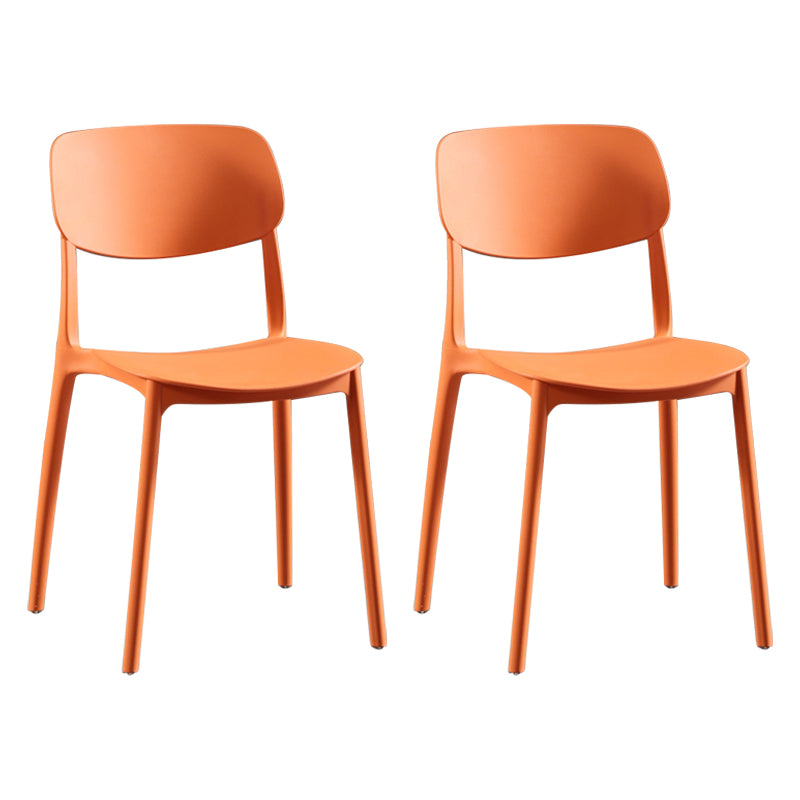 Silla lateral de plástico moderna para interiores y exteriores, silla lateral de comedor con respaldo abierto