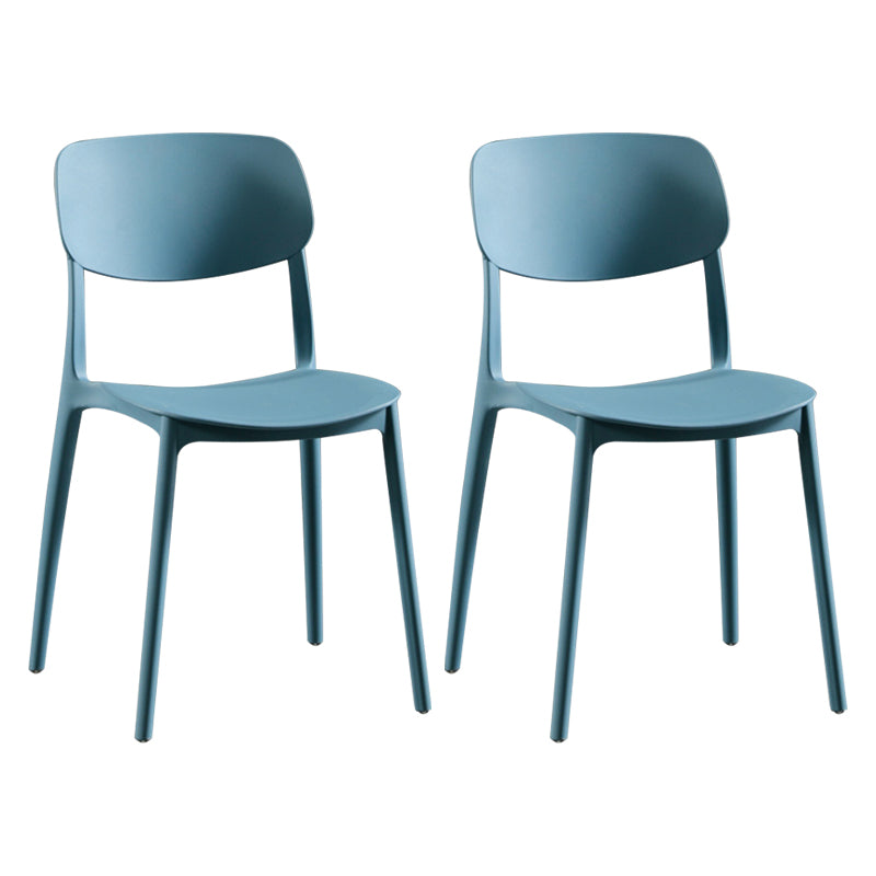 Silla lateral de plástico moderna para interiores y exteriores, silla lateral de comedor con respaldo abierto